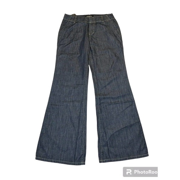 NWT London Jean 100% Cotton Dark Wash Flare Jeans Size 8 - Picture 1 of 11